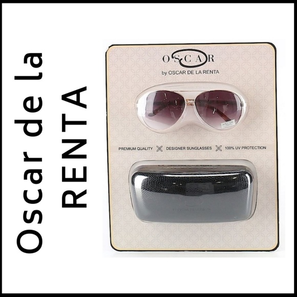 Oscar de la Renta Accessories - NWT OSCAR DE LA RENTA Aviator UV Sunglasses + Case